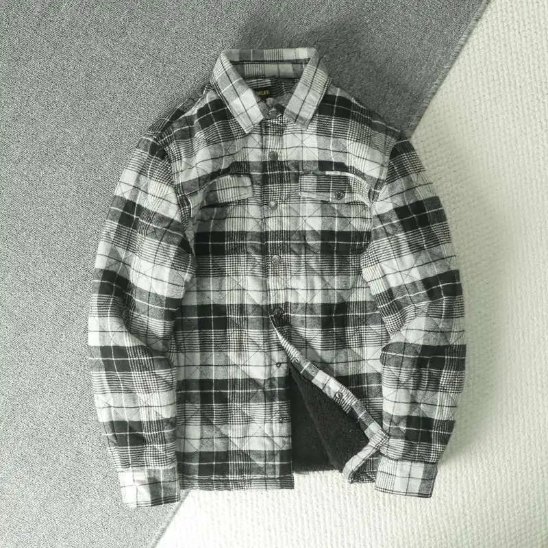 Fall Winter Men's Plaid Flannel Fleece Shirt Jacket with Chest Pocket Quilted Lined Thick Warm Checkered Outwear Shirts For Man
Fall Winter Men's Plaid Flannel Fleece Shirt Jacket with Chest Pocket Quilted Lined Thick Warm Checkered Outwear Shirts For Man