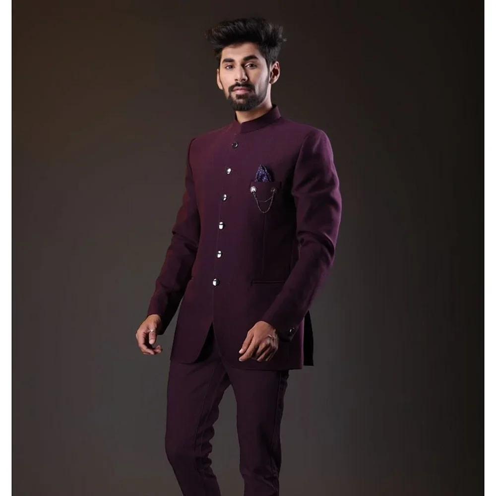 Fashion Stand Collar Single Breasted Solid Suits for Men 2 Piece Set Formal Casual Wedding Groom Tuxedo Male Suit Slim Fit 2023
Fashion Stand Collar Single Breasted Solid Suits for Men 2 Piece Set Formal Casual Wedding Groom Tuxedo Male Suit Slim Fit 2023
