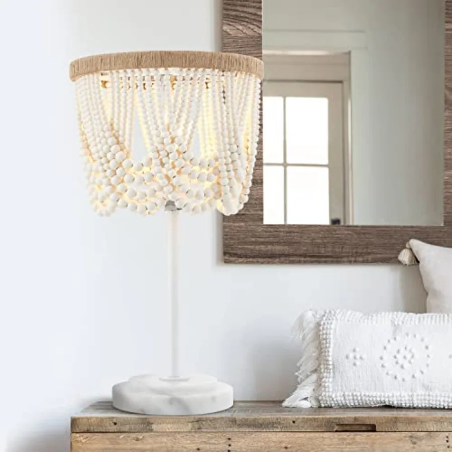 Bohemia Wood Beaded Table Lamp - Antique Rustic Bedside Nightstand - White Finishing for Bedroom, Nursery, Girl Room, Hallway,
Bohemia Wood Beaded Table Lamp - Antique Rustic Bedside Nightstand - White Finishing for Bedroom, Nursery, Girl Room, Hallway,