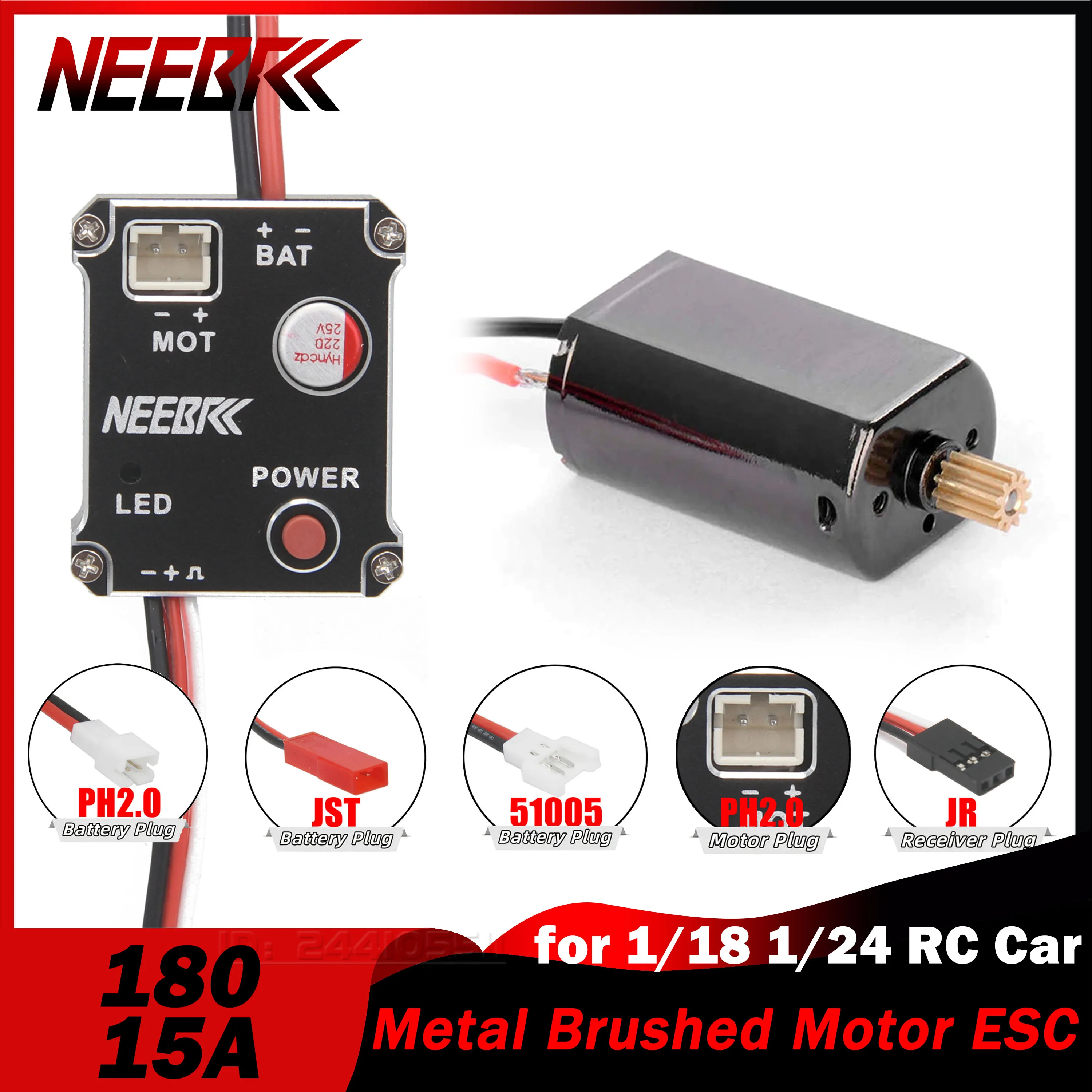 NEEBRC 180 50T Матовый двигатель 15A ESC Металлический водонепроницаемый 2S 5V/1A для 1/18/ 1/24 SCX24 Trx4m FMS RC Автомобиль Альпинистская деталь для дрифта
NEEBRC 180 50T Матовый двигатель 15A ESC Металлический водонепроницаемый 2S 5V/1A для 1/18/ 1/24 SCX24 Trx4m FMS RC Автомобиль Альпинистская деталь для дрифта