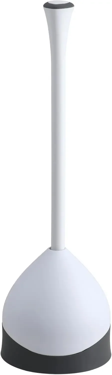 Toilet Plunger with Hideaway Caddy, Heavy-Duty Compact Design, Non-Skid Base, White
Toilet Plunger with Hideaway Caddy, Heavy-Duty Compact Design, Non-Skid Base, White