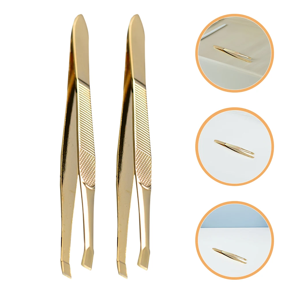 2Pcs Stainless Steel Eyebrow Tweezers Gold Plated Precision Shaping Tools for Eyelash Extensions Women Travel Makeup Accessories
2Pcs Stainless Steel Eyebrow Tweezers Gold Plated Precision Shaping Tools for Eyelash Extensions Women Travel Makeup Accessories