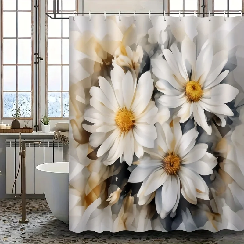Elegant Daisy Floral Shower Curtain Botanical Bathroom Decor Beige White Nature Print Waterproof Shower Screen 180x180cm
Elegant Daisy Floral Shower Curtain Botanical Bathroom Decor Beige White Nature Print Waterproof Shower Screen 180x180cm