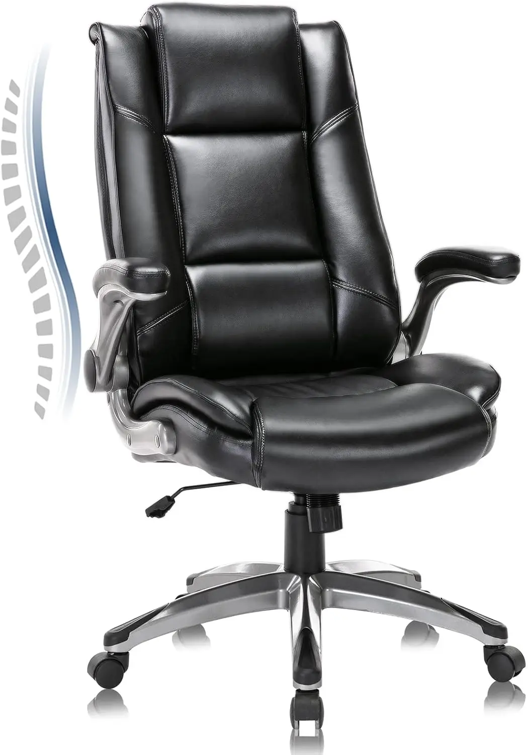 Leather Executive Office Chair -High Back Home Computer Desk Chair with Padded Flip-up Arms,Adjustable Tilt Lock,Ergonomic Chair
Leather Executive Office Chair -High Back Home Computer Desk Chair with Padded Flip-up Arms,Adjustable Tilt Lock,Ergonomic Chair