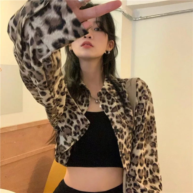 Sexy Short Leopard Small Coat Women's Summer New Versatile Outer Cardigan Thin Jacket Sunscreen Clothing Blouse Jacket Women New
Sexy Short Leopard Small Coat Women's Summer New Versatile Outer Cardigan Thin Jacket Sunscreen Clothing Blouse Jacket Women New