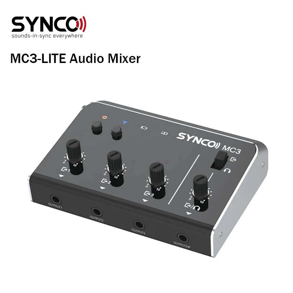 SYNCO MC3-LITE 4 Channel Audio Mixer with Real Time Monitoring for Live Streaming
SYNCO MC3-LITE 4 Channel Audio Mixer with Real Time Monitoring for Live Streaming