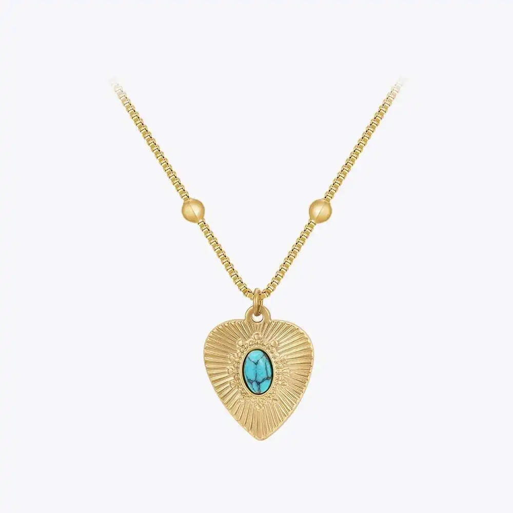 ENFASHION Collares Para Mujer Blue Turquoise Heart Necklace Pendant Necklace For Women's Stainless steel Luck Jewelry Daily 3424
ENFASHION Collares Para Mujer Blue Turquoise Heart Necklace Pendant Necklace For Women's Stainless steel Luck Jewelry Daily 3424