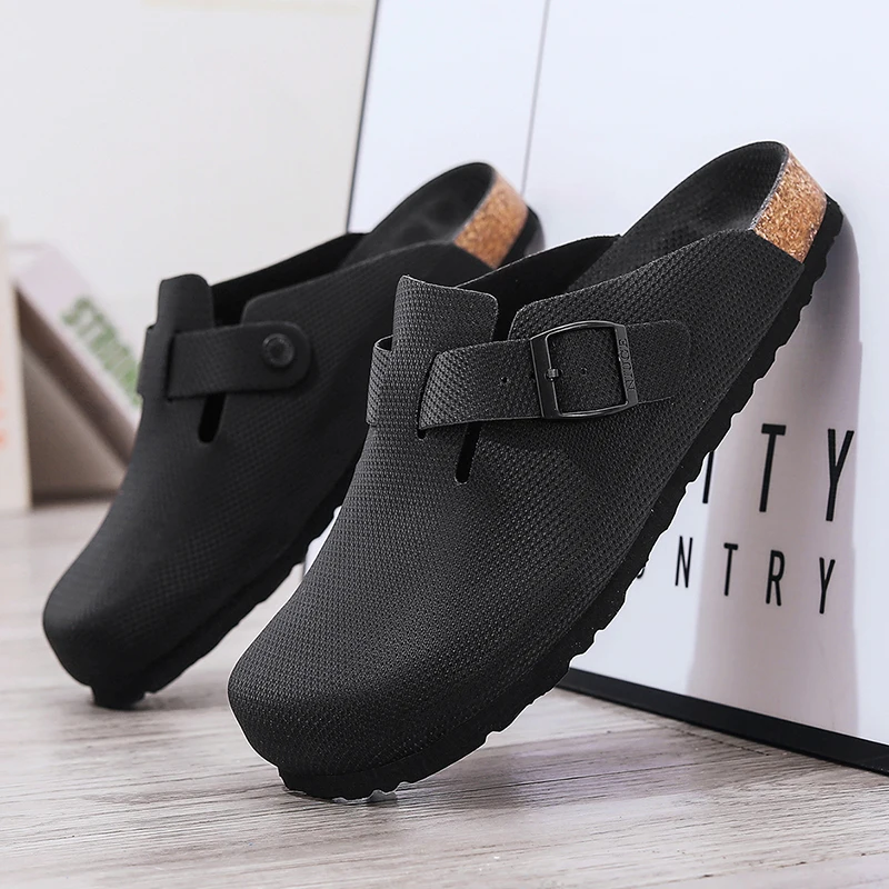Artificial Leather Closed Toe Cork Slippers Clogs Comfort Footbed Unisex Slip-on Sandals with Adjustable Buckle Big Size 47 48
Artificial Leather Closed Toe Cork Slippers Clogs Comfort Footbed Unisex Slip-on Sandals with Adjustable Buckle Big Size 47 48