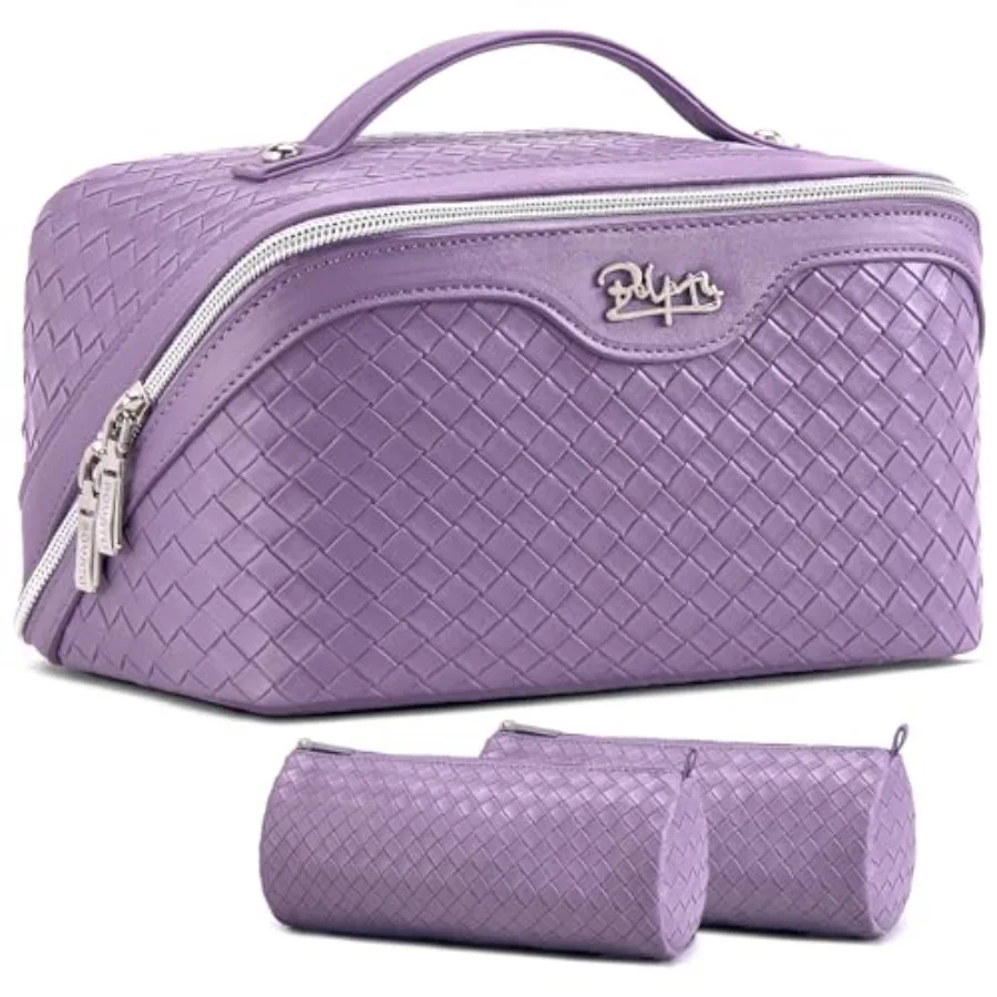 Travel Makeup Bag Cosmetic Bags for Women: Large Capacity 3 Pcs Set Make up Bag with Compartments - Waterproof Vegan Leather To
Travel Makeup Bag Cosmetic Bags for Women: Large Capacity 3 Pcs Set Make up Bag with Compartments - Waterproof Vegan Leather To
