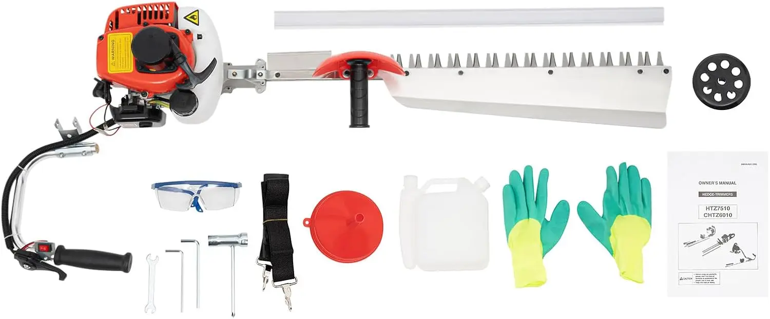 NEWEST Hedge Trimmer, 22.5CC 2-Stroke 650W Gas Powered Garden Bush Trimmer Tool 27.56" 2 Cycle Dual Sided Single Edge Petrol Garden Tool with Glasses & Gloves for Trim Shrubs Bushes Gardening Modeling
NEWEST Hedge Trimmer, 22.5CC 2-Stroke 650W Gas Powered Garden Bush Trimmer Tool 27.56" 2 Cycle Dual Sided Single Edge Petrol Garden Tool with Glasses & Gloves for Trim Shrubs Bushes Gardening Modeling
