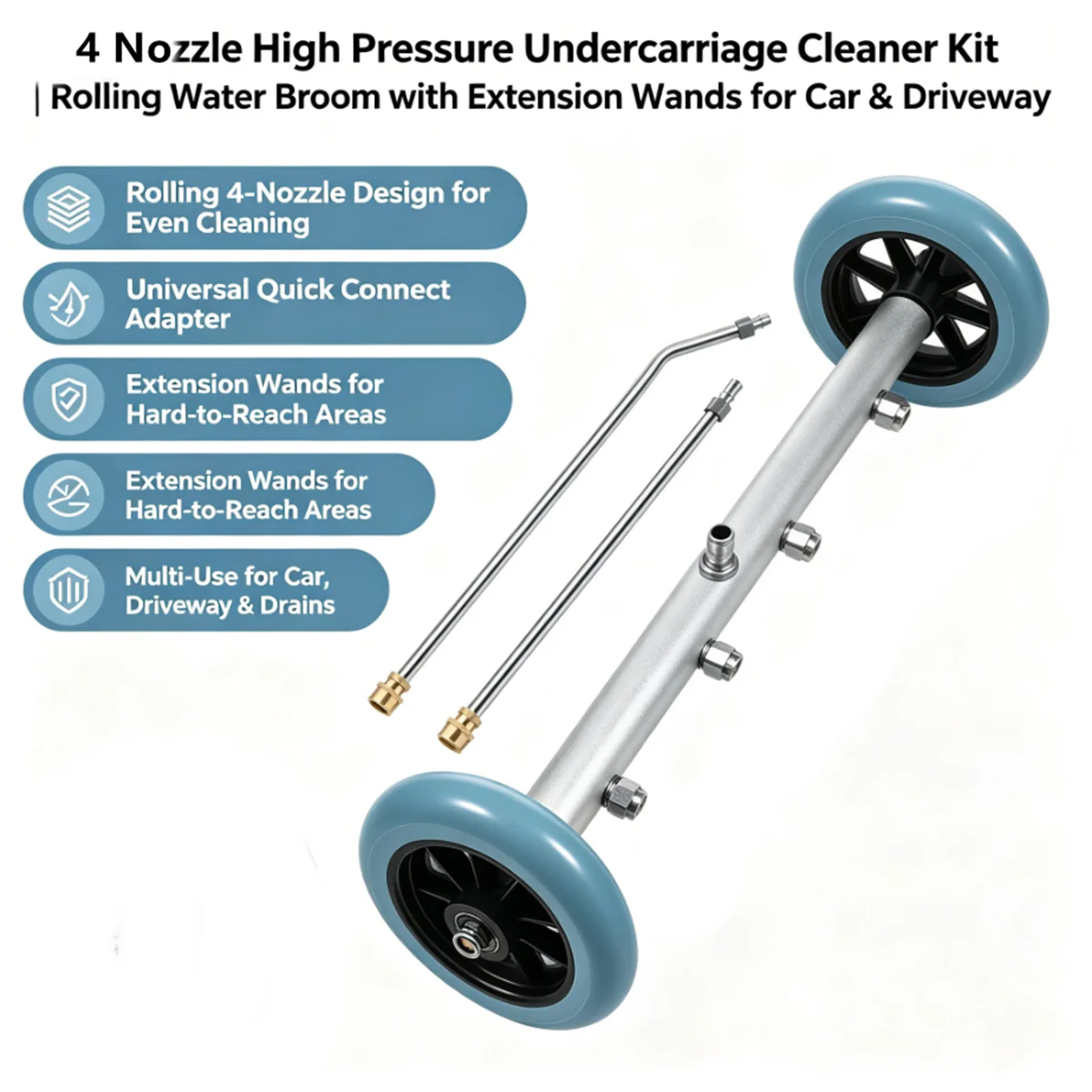 4000PSI car chassis high pressure washer 16 inch electric car washing locomotive bottom water broom with 2 extension rods
4000PSI car chassis high pressure washer 16 inch electric car washing locomotive bottom water broom with 2 extension rods
