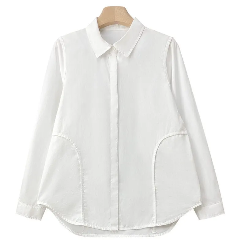 High-Quality White Cotton Shirt Women's Long Sleeve Commuting Friendly Breathable Comfortable Mid-Length Pure Color
High-Quality White Cotton Shirt Women's Long Sleeve Commuting Friendly Breathable Comfortable Mid-Length Pure Color