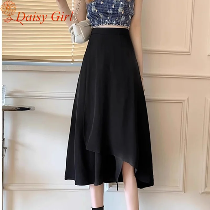 2025 New Summer Black Skirt Girls Mid-Length A-Line Skirts Versatile High-Waisted Slimming Irregular Slit Umbrella Skirt
2025 New Summer Black Skirt Girls Mid-Length A-Line Skirts Versatile High-Waisted Slimming Irregular Slit Umbrella Skirt