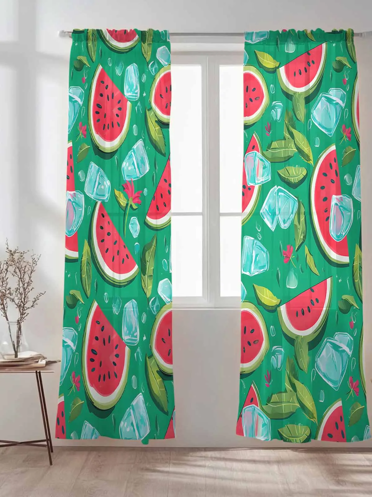 Summer Tropical Watermelon Curtains For Living Room Window Voile Tulle Curtain Cortinas Drapes Home Decor
Summer Tropical Watermelon Curtains For Living Room Window Voile Tulle Curtain Cortinas Drapes Home Decor