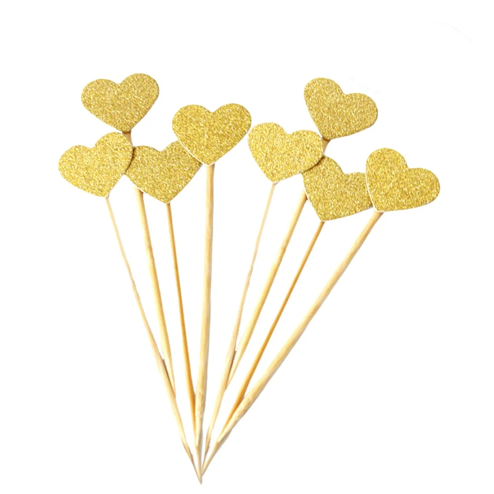 50 pcs Heart Shaped Cake Toppers Golden Wedding Party Supplies Cupcake Picks Cake Decoration Accessories Birthday Baby Shower
50 pcs Heart Shaped Cake Toppers Golden Wedding Party Supplies Cupcake Picks Cake Decoration Accessories Birthday Baby Shower