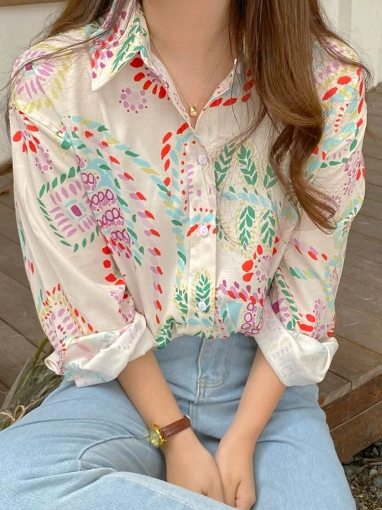 Chic Women's irt Vintage Gentle Loose Design Sensation Elegance Korean Sle Long Sve Collar Print Single Button Cl...
Chic Women's irt Vintage Gentle Loose Design Sensation Elegance Korean Sle Long Sve Collar Print Single Button Cl...
