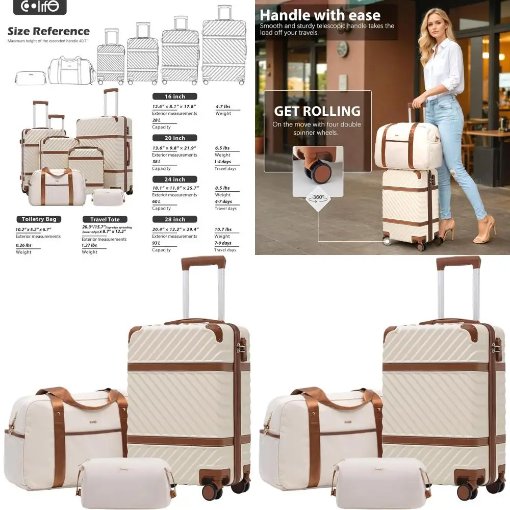 Компактный твердый чемодан-спиннер с замком TSA и телескопической ручкой для путешествий ручной клади
Компактный твердый чемодан-спиннер с замком TSA и телескопической ручкой для путешествий ручной клади