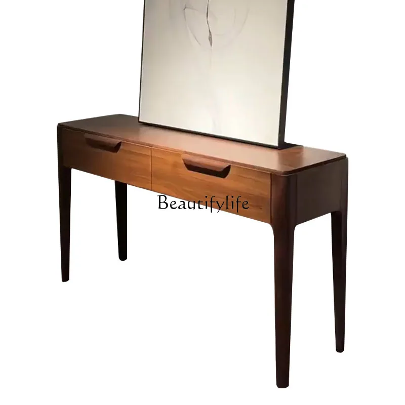 Italian minimalist North American black walnut entrance table Modern minimalist light luxury end table 
Italian minimalist North American black walnut entrance table Modern minimalist light luxury end table