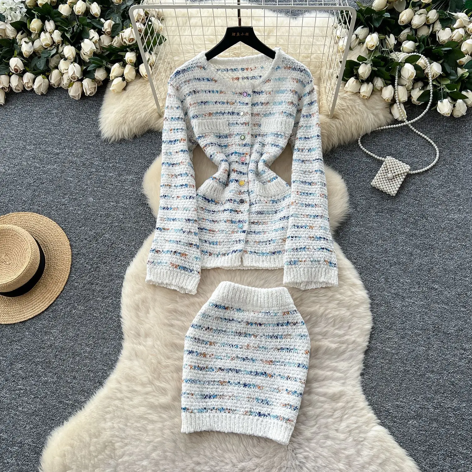 Women Two Piece Sets Skirt Set Full Sleeve Round Neck Knit Short Skirts A Line High Waist Y2k Streetwear Elegant Work Autumn
Women Two Piece Sets Skirt Set Full Sleeve Round Neck Knit Short Skirts A Line High Waist Y2k Streetwear Elegant Work Autumn