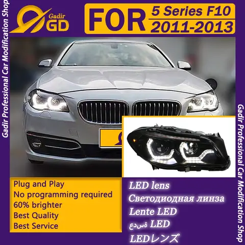 Suitable for BMW 5 Series F10 2011-2013 Headlight Assembly Conversion Kit with F18 LED Daytime Running Lights and Bi-Xenon Proje
