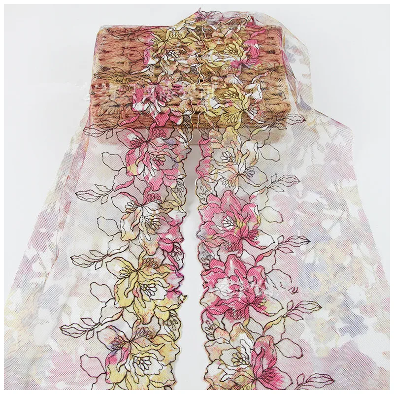 15Yds Floral Printing Embroidered Lace Trim Colorful Mesh Bra Dress Costume Decor Garment Material Lingerie Sewing Handmade 21cm
15Yds Floral Printing Embroidered Lace Trim Colorful Mesh Bra Dress Costume Decor Garment Material Lingerie Sewing Handmade 21cm