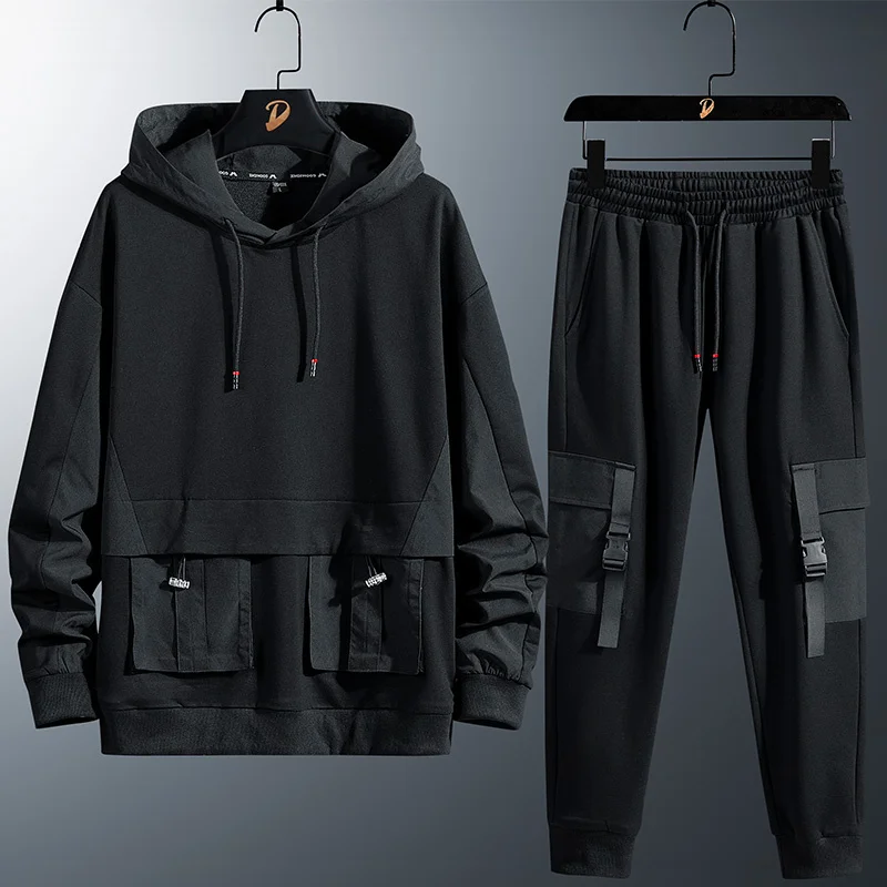 Spring And Autumn Suits Men's Work Clothes Black Handsome Fashion Sweaters Two-piece Trousers
Spring And Autumn Suits Men's Work Clothes Black Handsome Fashion Sweaters Two-piece Trousers