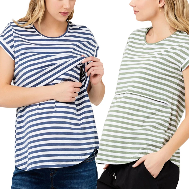 Women Maternity Breastfeeding Tee Nursing Tops Striped Short Sleeve T-shirt Plus Size S-2XL Maternity Clothing Tees Tops
Women Maternity Breastfeeding Tee Nursing Tops Striped Short Sleeve T-shirt Plus Size S-2XL Maternity Clothing Tees Tops