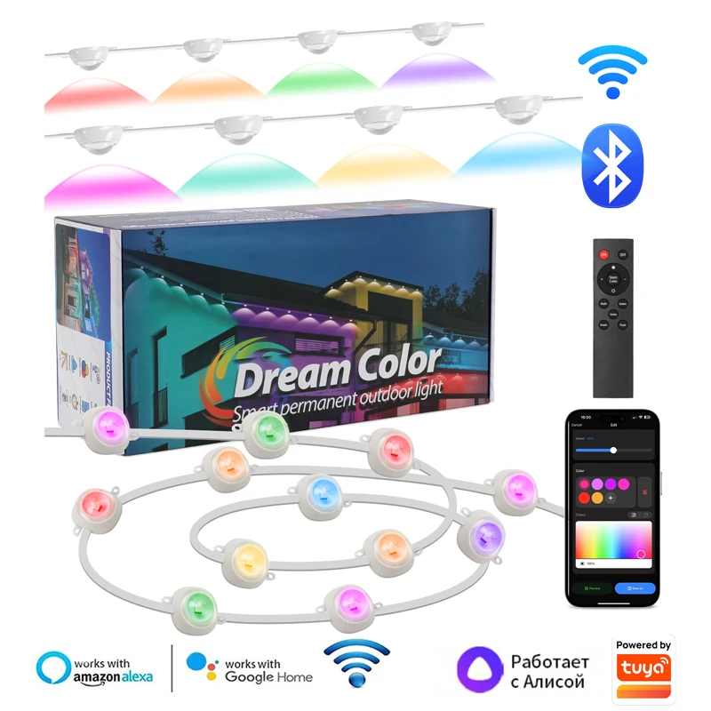 Permanent Outdoor Lights, 55ft RGB+IC 36 LED for Smart Rainbow LED Permanent Outdoor Light - TUYA Smart 51 Scenes Permanent
Permanent Outdoor Lights, 55ft RGB+IC 36 LED for Smart Rainbow LED Permanent Outdoor Light - TUYA Smart 51 Scenes Permanent