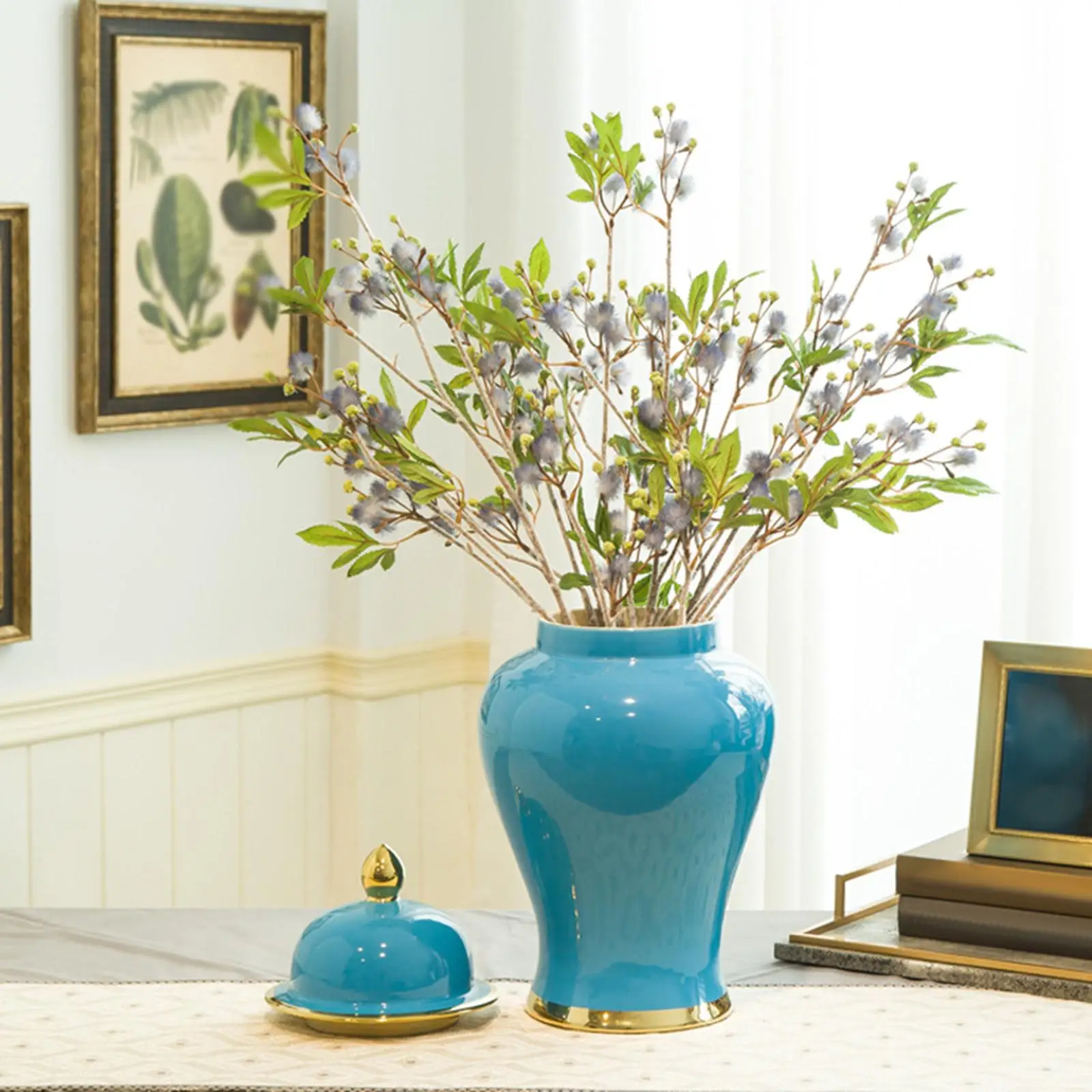 Display Ceramic Ginger Jar Canister Flower Arrangement Temple Jar Flowerpot High Capacity Multipurpose for Bedroom Office
Display Ceramic Ginger Jar Canister Flower Arrangement Temple Jar Flowerpot High Capacity Multipurpose for Bedroom Office