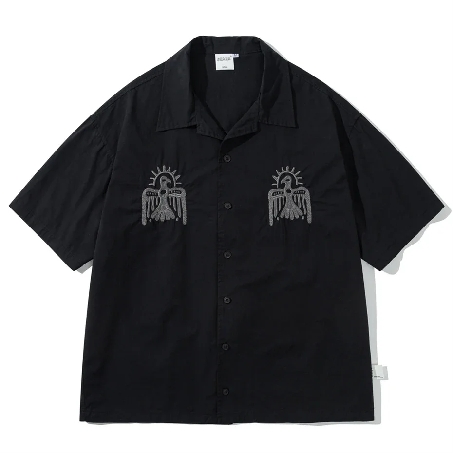 Summer Short Sleeve Shirts Men Streetwear Vintage Embroidery Casual Shirt for Men Oversized Harajuku Japan Style Cotton Blouse
Summer Short Sleeve Shirts Men Streetwear Vintage Embroidery Casual Shirt for Men Oversized Harajuku Japan Style Cotton Blouse