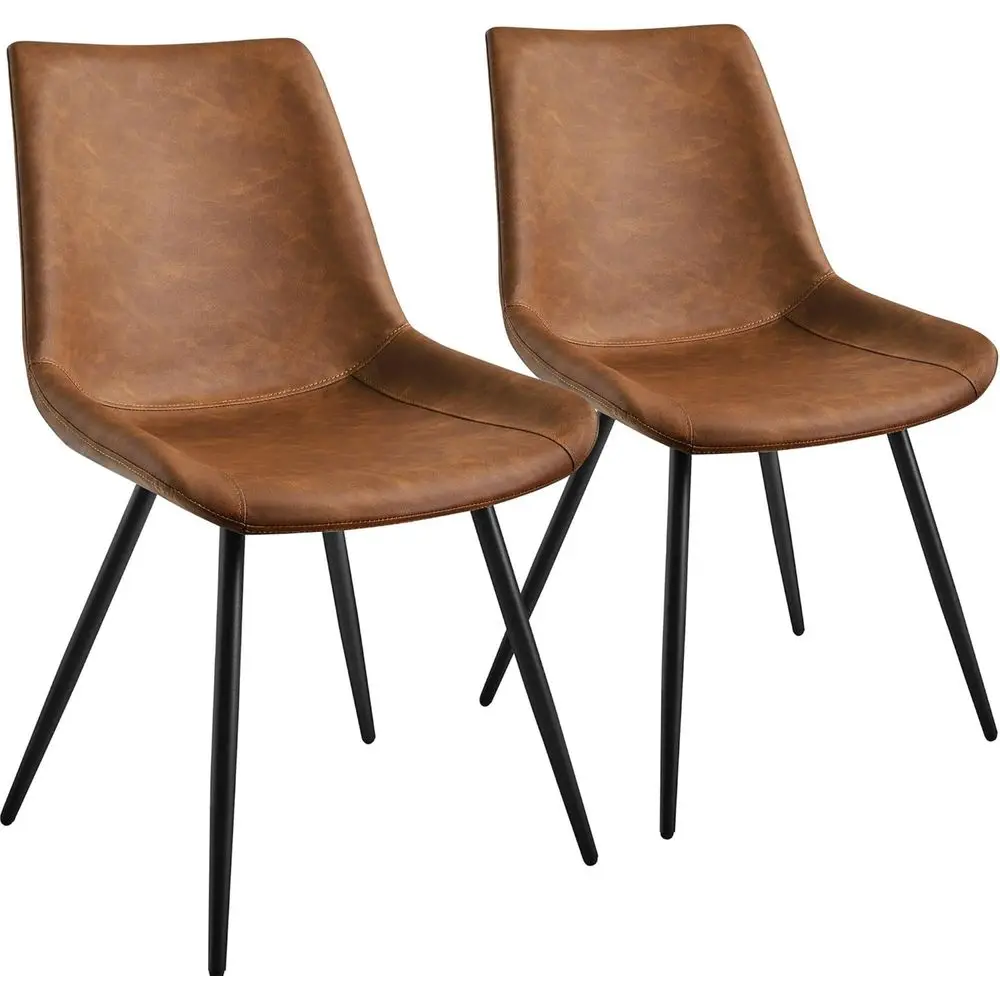 Mid-Century Modern Dining Chairs, Upholstered in Faux Leather with Metal Legs, Suitable for Dining and Living Rooms, Brown
Mid-Century Modern Dining Chairs, Upholstered in Faux Leather with Metal Legs, Suitable for Dining and Living Rooms, Brown