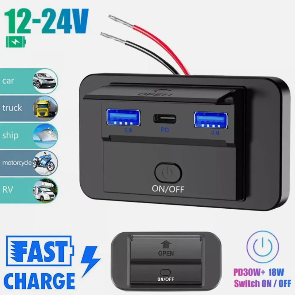 3 порта, 12 В, 24 В, USB-розетка для автодома, двойной порт USB 3.0 + PD3.0, 30 Вт, автомобильное зарядное устройство, аксессуары для автомобиля, автобуса, грузовика RV
3 порта, 12 В, 24 В, USB-розетка для автодома, двойной порт USB 3.0 + PD3.0, 30 Вт, автомобильное зарядное устройство, аксессуары для автомобиля, автобуса, грузовика RV