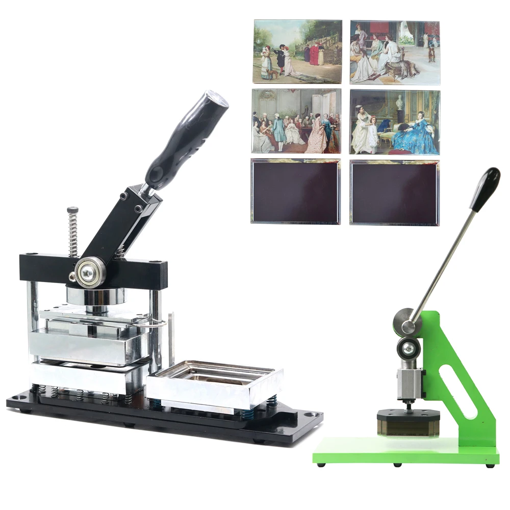 Rectangle 90*65cm Shape Fridge Magnet Button Maker with Paper Cutter and 100 Set Fridge Magnet Component