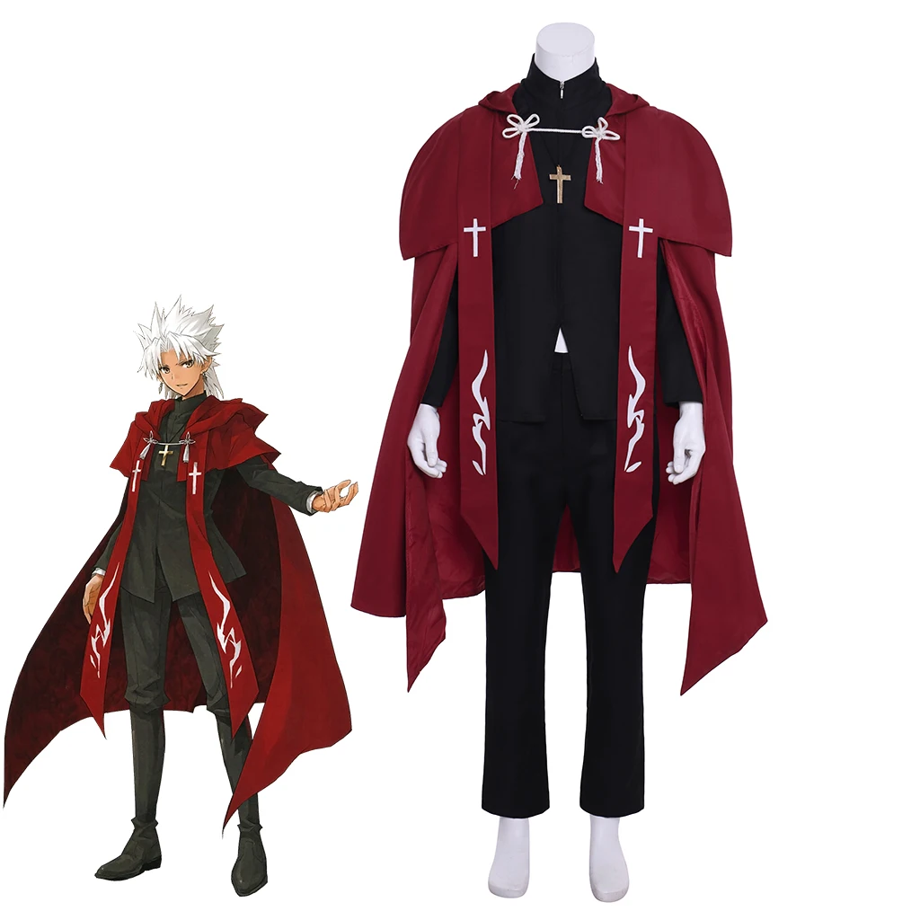 Shirou Kotomine косплей игровой костюм для мужчин необычный черный униформа костюм с красным плащом с капюшоном Хэллоуин рыцарь маскировочная одежда
Shirou Kotomine косплей игровой костюм для мужчин необычный черный униформа костюм с красным плащом с капюшоном Хэллоуин рыцарь маскировочная одежда