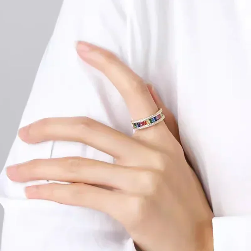 Fashion Sparkling Multicolor Zircon Rings For Women Girl Simple Classic Trendy Exquisite Sweet Romantic Daily Party Jewelry Gift
Fashion Sparkling Multicolor Zircon Rings For Women Girl Simple Classic Trendy Exquisite Sweet Romantic Daily Party Jewelry Gift