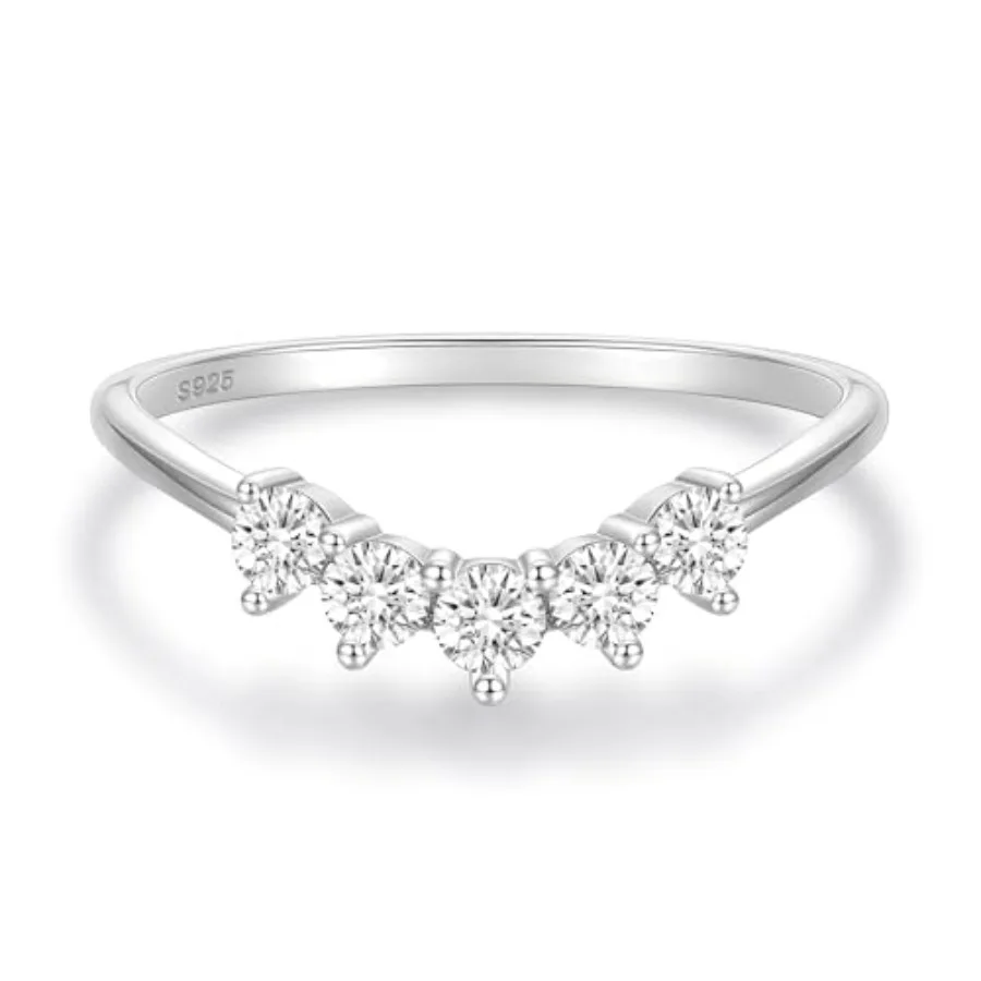 Moissanite Wedding Bands for Women 5 Stone Eternity Bands Rings D Color VVS1 Clarity 925 Sterling Silver Anniversary Moissanite
Moissanite Wedding Bands for Women 5 Stone Eternity Bands Rings D Color VVS1 Clarity 925 Sterling Silver Anniversary Moissanite