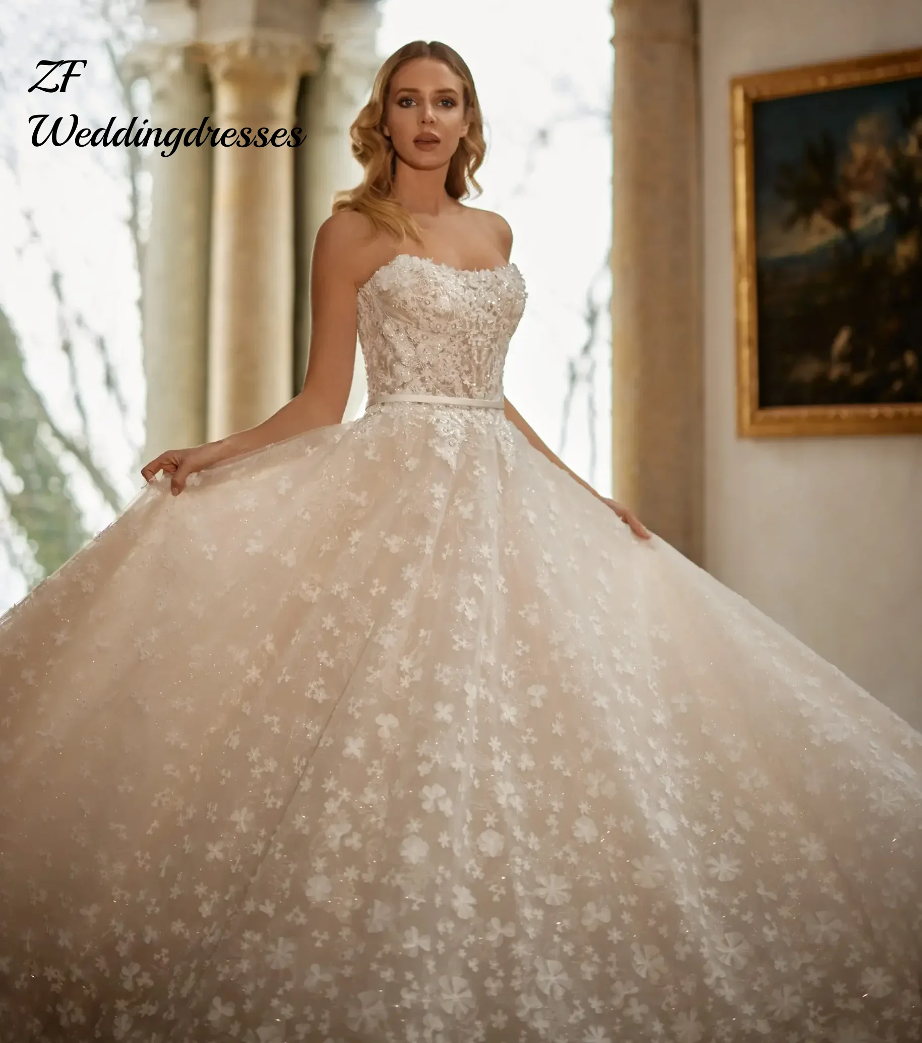 Customized Ball Gown Wedding Dresses Sweetheart Sleeveless A-Line Wedding Dresses Illusion Flowers Boho Bridal Gowns
Customized Ball Gown Wedding Dresses Sweetheart Sleeveless A-Line Wedding Dresses Illusion Flowers Boho Bridal Gowns