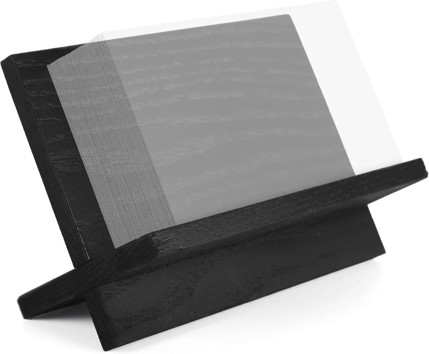 Black Wood Business Card Holder for Desk - Modern Desktop Stand Display, Holds 70 Cards, Professional Office Accessory
Black Wood Business Card Holder for Desk - Modern Desktop Stand Display, Holds 70 Cards, Professional Office Accessory