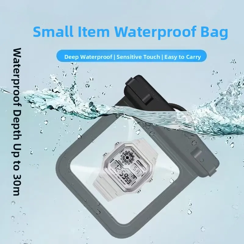 Водонепроницаемая прозрачная сумка для часов с сенсорным экраном, кошелек для ключей, держатель для карт, плавающий защитный чехол для дайвинга для плавания, спорта на открытом воздухе
Водонепроницаемая прозрачная сумка для часов с сенсорным экраном, кошелек для ключей, держатель для карт, плавающий защитный чехол для дайвинга для плавания, спорта на открытом воздухе