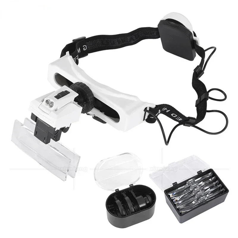 Illuminated Headband Magnifier With LED Light Lamp, Third Hand Tool For Soldering, Tattoo Repairing, Magnifying Glasses Loupe
Illuminated Headband Magnifier With LED Light Lamp, Third Hand Tool For Soldering, Tattoo Repairing, Magnifying Glasses Loupe