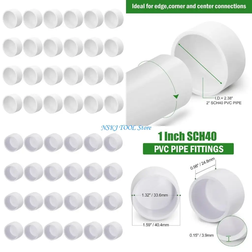 L8RC Pack of 24 Sturdy PVC Pipe End Caps 2 Inch SCH40 Furniture Protectors Use
L8RC Pack of 24 Sturdy PVC Pipe End Caps 2 Inch SCH40 Furniture Protectors Use