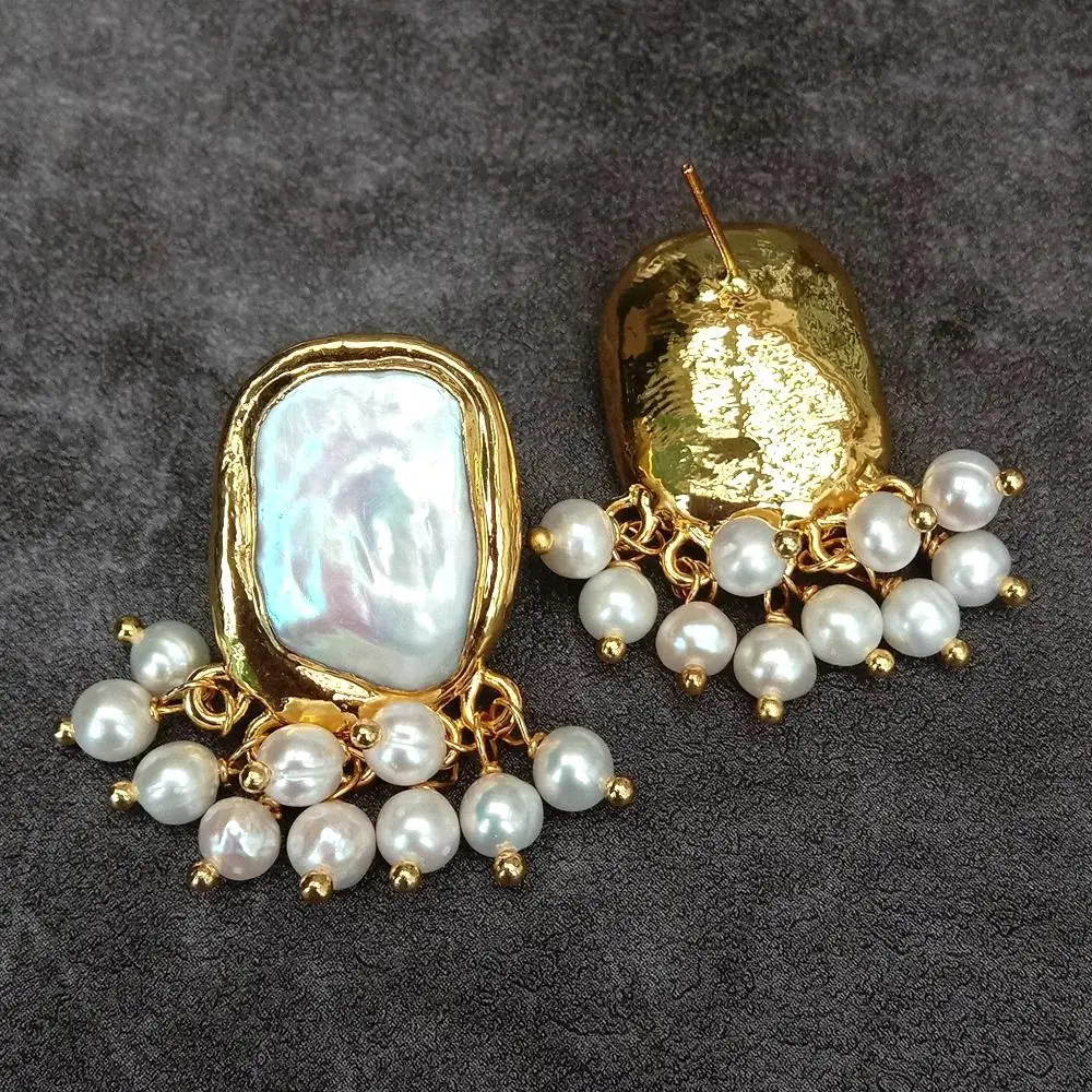 YYGEM 4-5mm Freshwater White Pearl Stud Earrings 19x22mm Real Rectangle Pearl Party Gift
YYGEM 4-5mm Freshwater White Pearl Stud Earrings 19x22mm Real Rectangle Pearl Party Gift
