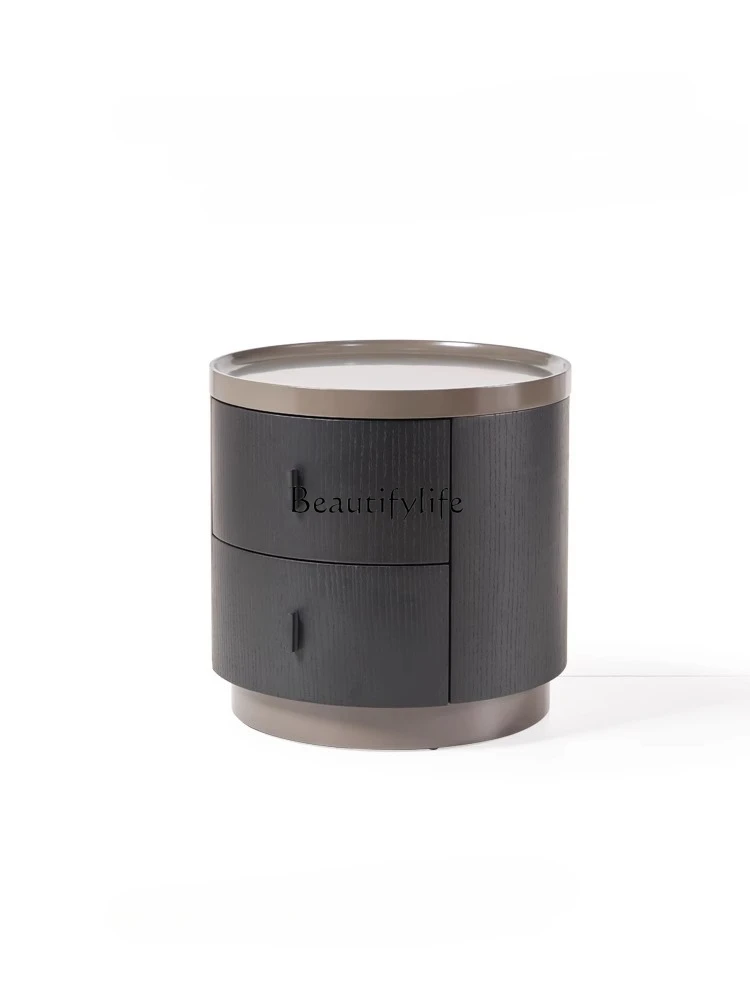 Italian minimalist bedside table solid wood smoked color round simple modern designer creative bedroom high-end
Italian minimalist bedside table solid wood smoked color round simple modern designer creative bedroom high-end