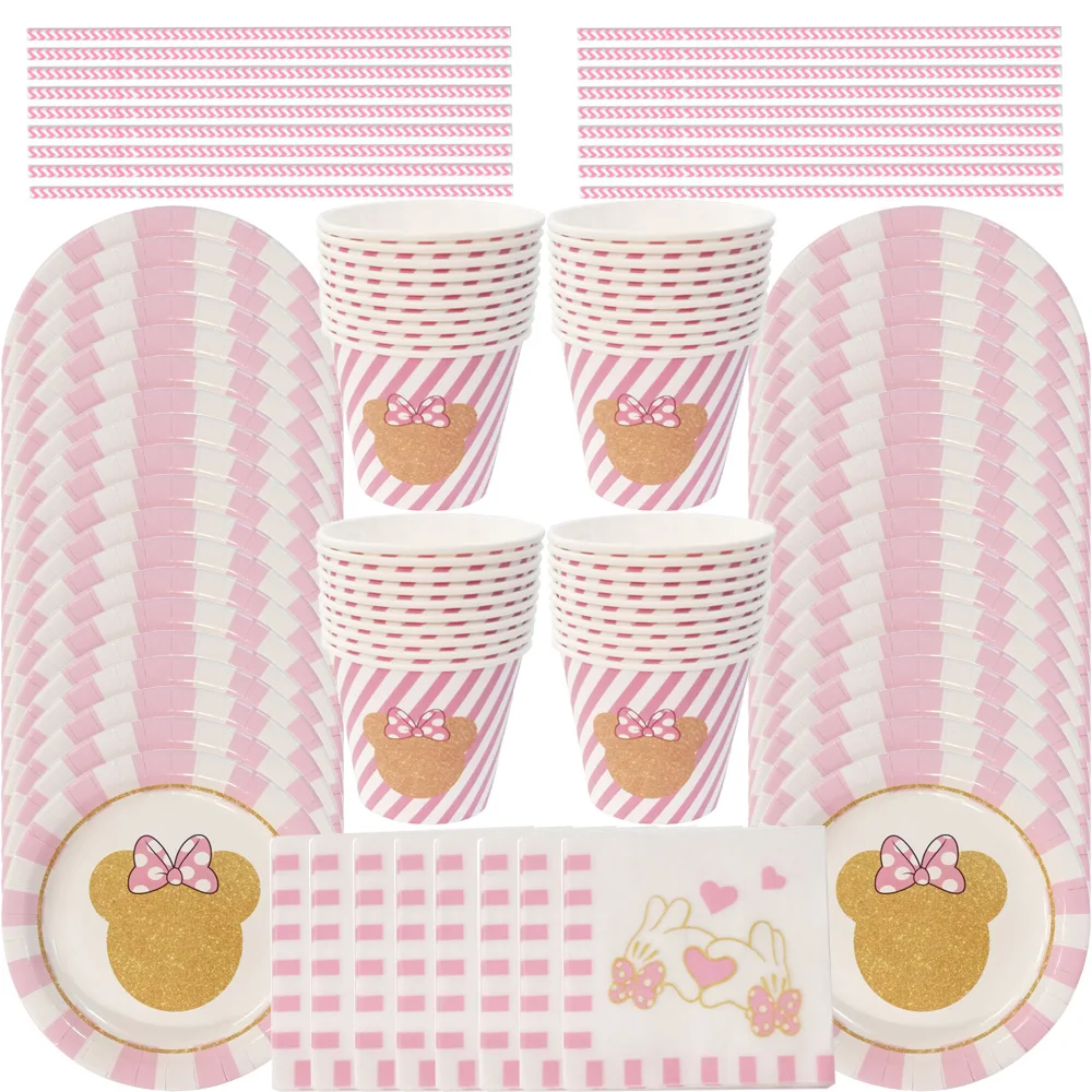 Kids Birthday Party Minnie Mouse Decoration Set Party Supplies Paper Cup Plate Napkins straw set for baby girl favor baby shower
Kids Birthday Party Minnie Mouse Decoration Set Party Supplies Paper Cup Plate Napkins straw set for baby girl favor baby shower