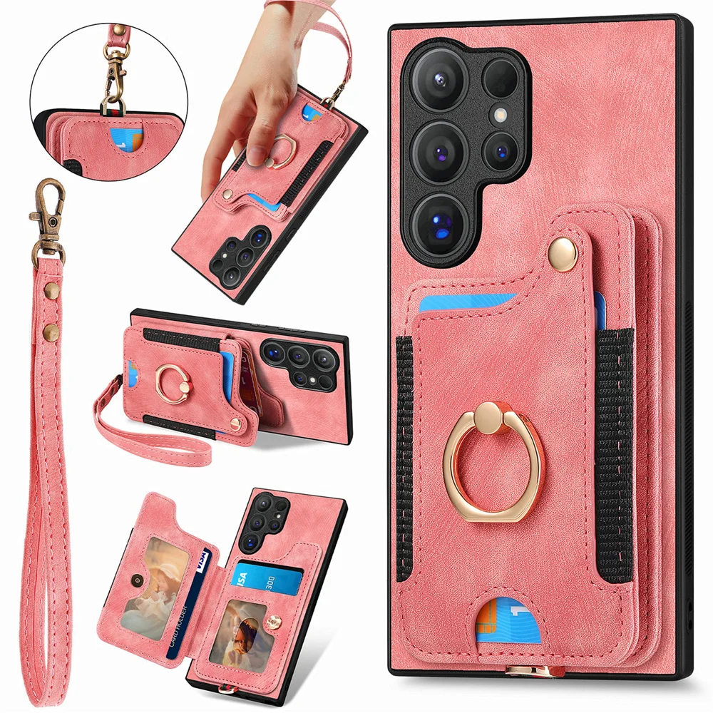Wrist Strap Ring Holder Phone Case for Samsung Galaxy S24 S23 FE S25 S22 Ultra Plus A16 A06 A36 A56 A55 Wallet Card Slot Cover
Wrist Strap Ring Holder Phone Case for Samsung Galaxy S24 S23 FE S25 S22 Ultra Plus A16 A06 A36 A56 A55 Wallet Card Slot Cover