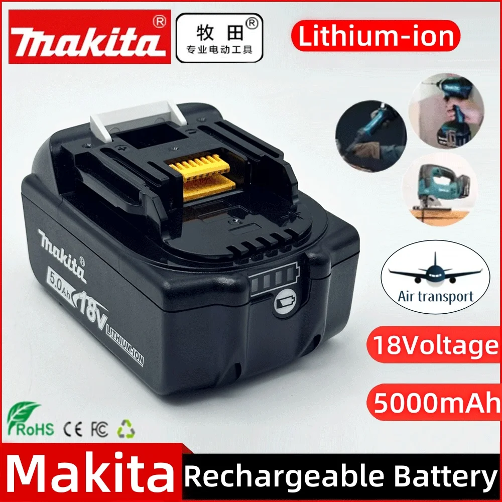 Makita Original 18 В Makita 5000 мАч литий-ионная аккумуляторная батарея 18 В дрель сменные батареи BL1850 BL1860 BL1830 BL1860B
Makita Original 18 В Makita 5000 мАч литий-ионная аккумуляторная батарея 18 В дрель сменные батареи BL1850 BL1860 BL1830 BL1860B