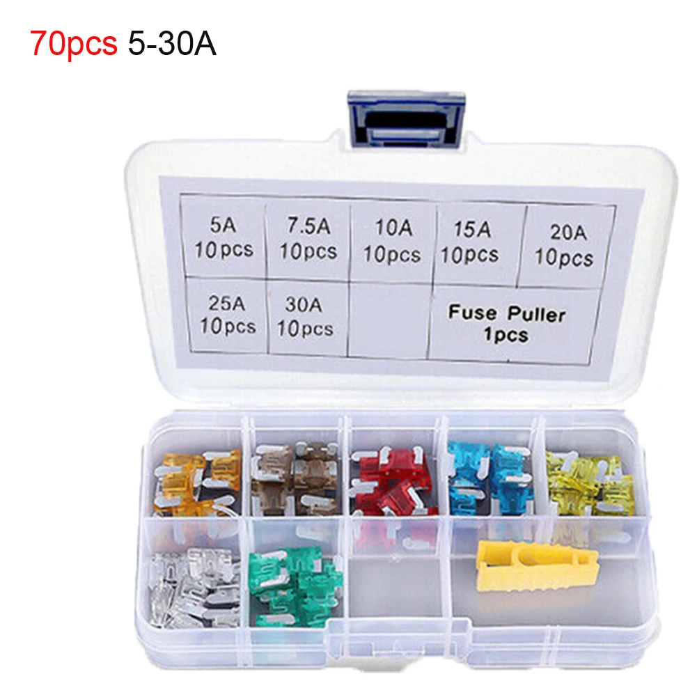 70pcs Car Fuses 5A 7.5A 10A 15A 20A 25A 30A Amp With Box Clip Assortment Auto Blade Type Fuse Set Truck Auto Fuse Set Fuse Pulle
70pcs Car Fuses 5A 7.5A 10A 15A 20A 25A 30A Amp With Box Clip Assortment Auto Blade Type Fuse Set Truck Auto Fuse Set Fuse Pulle