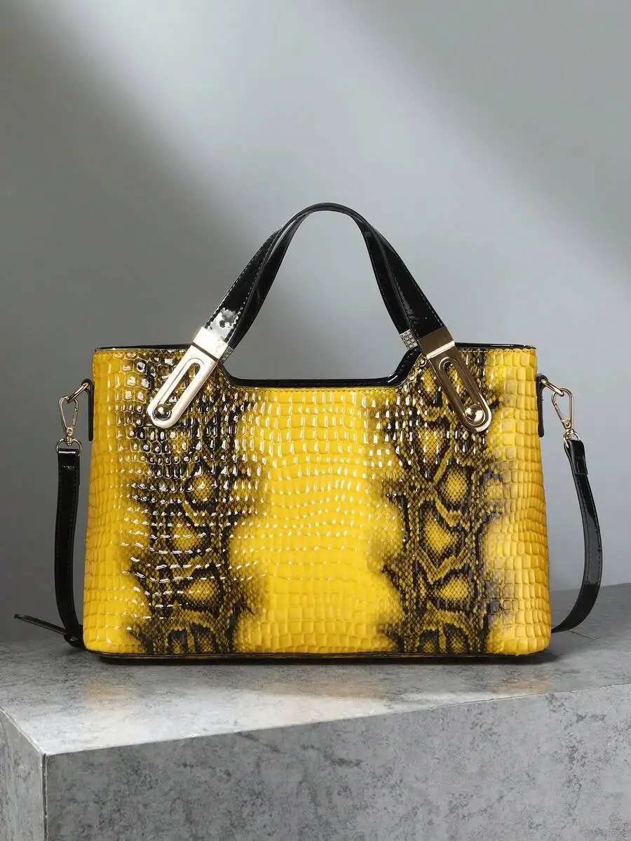WOLFDIARY Women'S Bag Europe And The United States Retro Crocodile Handbag Large Capacity Mother Bag New Fashion Single Shoulder Crossbody Bag
WOLFDIARY Women'S Bag Europe And The United States Retro Crocodile Handbag Large Capacity Mother Bag New Fashion Single Shoulder Crossbody Bag