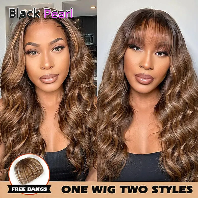 Brazilian Remy Highlight Human Hair Wig With Bangs 4X4 Lace Front Glueless Full End Human Hair Wig Layered Cut Body Wavy Wig
Brazilian Remy Highlight Human Hair Wig With Bangs 4X4 Lace Front Glueless Full End Human Hair Wig Layered Cut Body Wavy Wig