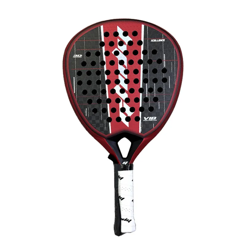 Factory supply Carbon fiber material padel racket professional advanced model, 38mm 360g weight red black dual color frame compe
Factory supply Carbon fiber material padel racket professional advanced model, 38mm 360g weight red black dual color frame compe